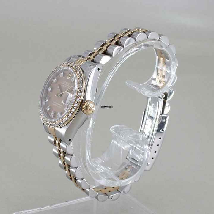 Rolex Lady-Datejust with brown dial and diamond-set bezel