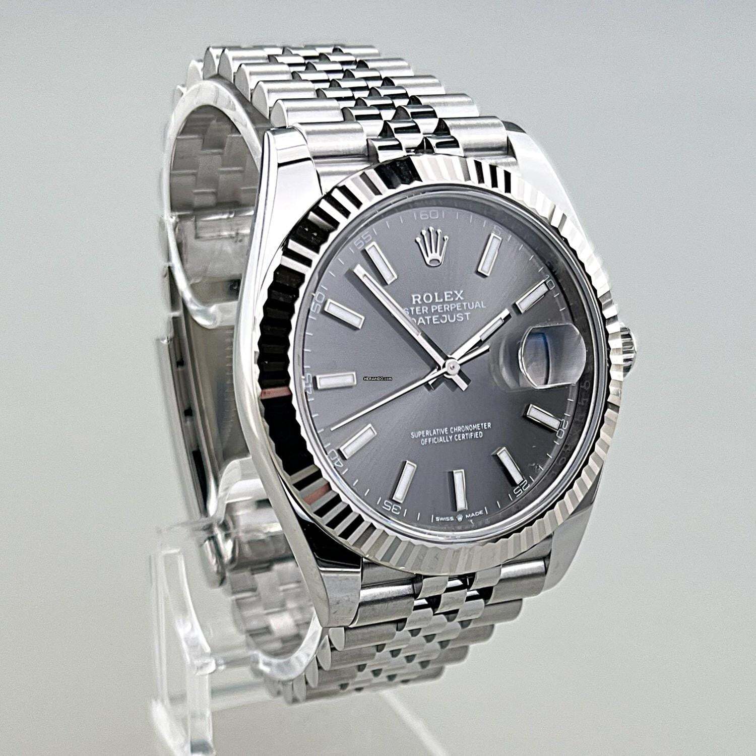 Rolex Datejust 41 03/2026 LC100 Jubilé Kayış ZB Gri Gri İndeks Tam Set