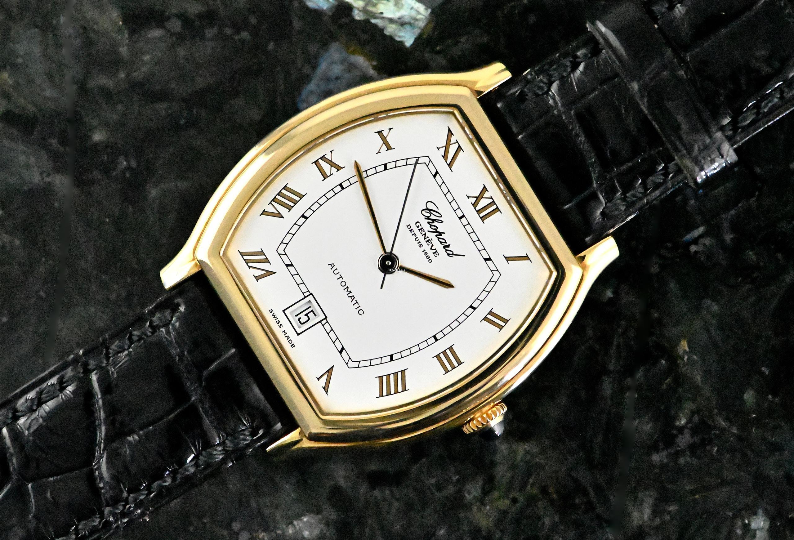 Thumbnail von Chopard Tonneau Date | 2247 | Automatic | Full Set 2002 | yellow gold