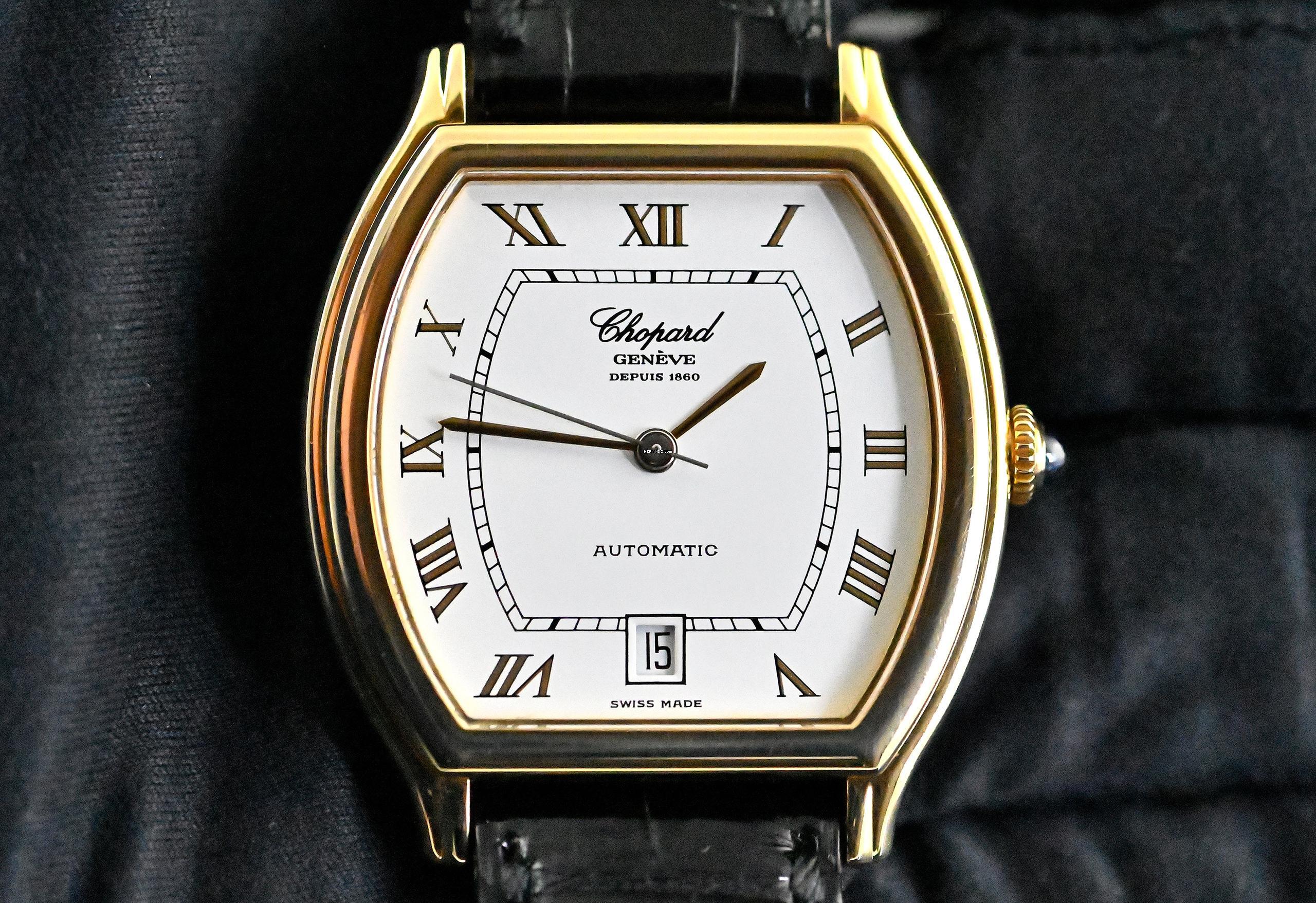 Thumbnail von Chopard Tonneau Date | 2247 | Automatic | Full Set 2002 | yellow gold