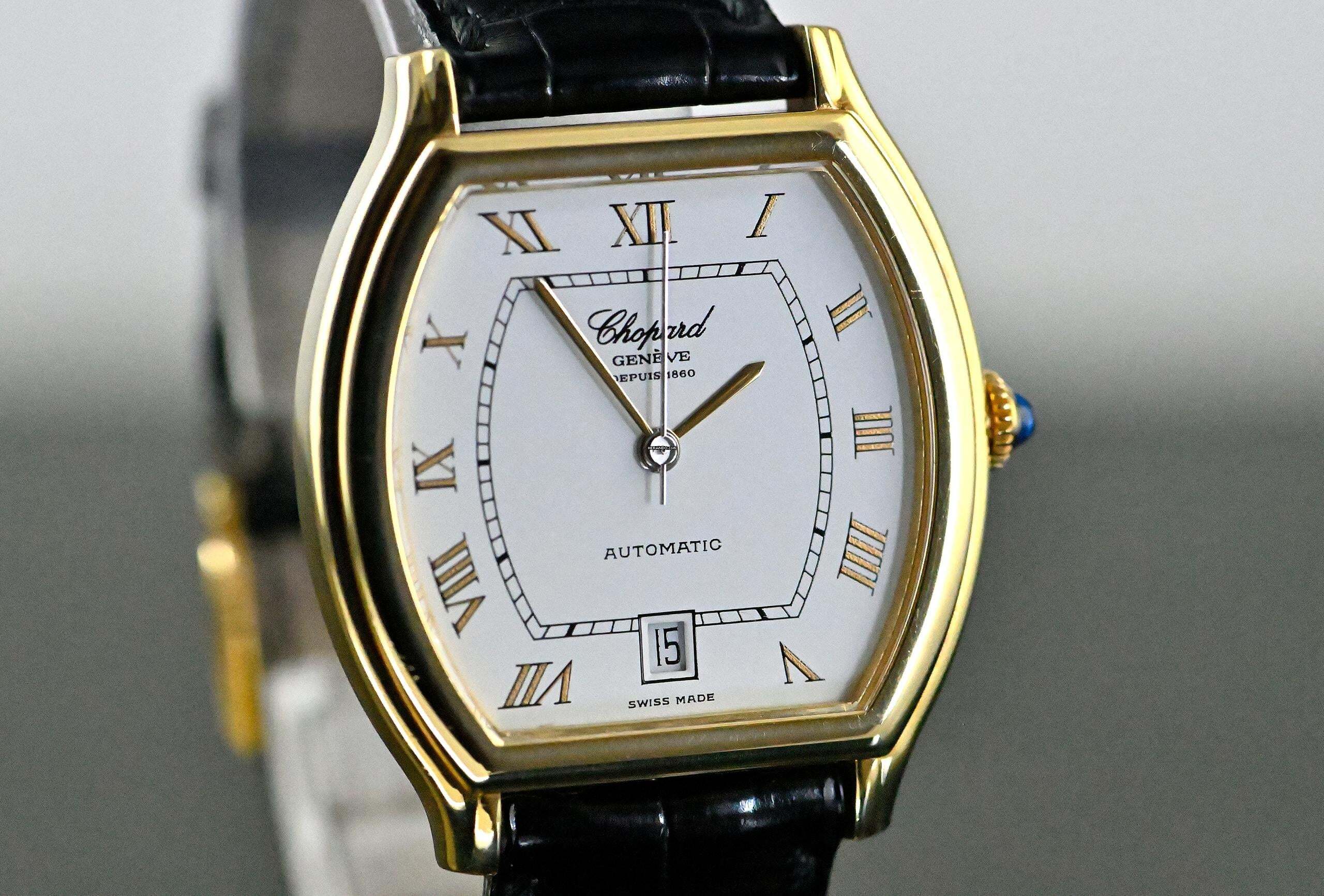 Thumbnail von Chopard Tonneau Date | 2247 | Automatic | Full Set 2002 | yellow gold