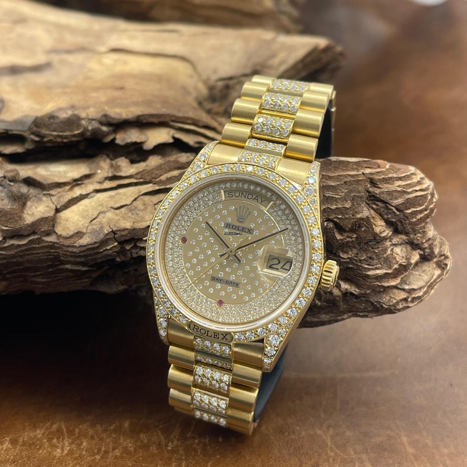 Thumbnail von Rolex Day-Date 36 Oyster Perpetual Day-Date I Factory Set Diamonds - Full Set 1985 - Ref. 18138