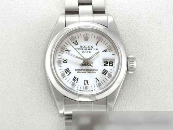 Rolex Oyster Perpetual Lady Date 26mm 69160 1995 acero inoxidable automática reloj de mujer acero banda Jubilé cronómetro Oyster esfera blanca