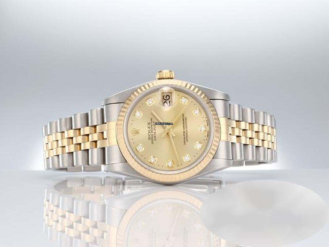 Thumbnail von Rolex Datejust 31 Stahl Gelbgold 750 Diamanten 2001 Automatik Stainless Steel 18kt Yellow Gold Stahl Jubilé-band Chronometer Oyster