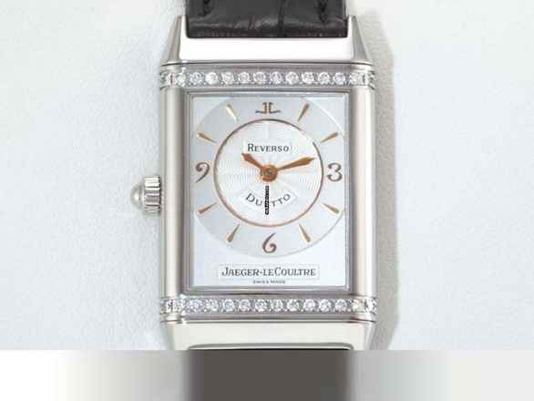 Jaeger-LeCoultre Reverso Duetto Medium 256.8.75 acero inoxidable diamantes cuerda manual