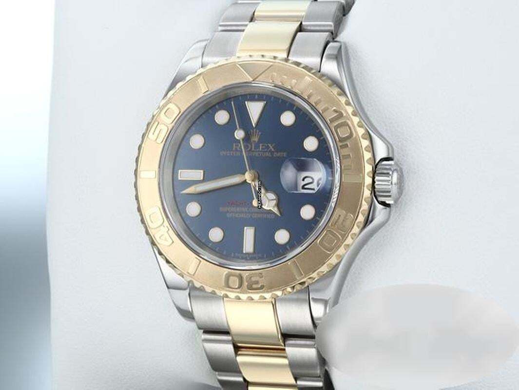 Thumbnail von Rolex Yacht-Master 40 40mm 16623 Stahl Gelbgold 750 Automatik 2007 Rolex-service: 2025 Stainless Steel 18kt Yellow Gold Oyster-band Chronometer Blue Dial