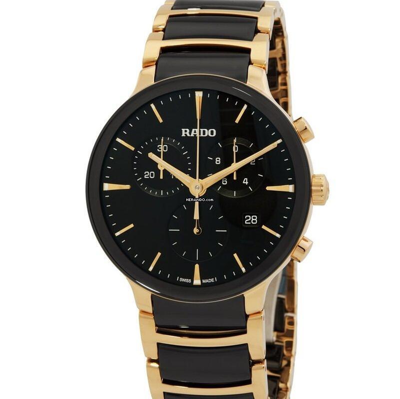 Rado Centrix Black Dial Two Toned Watch Quartz 41mm Centrix НОВЫЙ ПОЛНЫЙ НАБОР