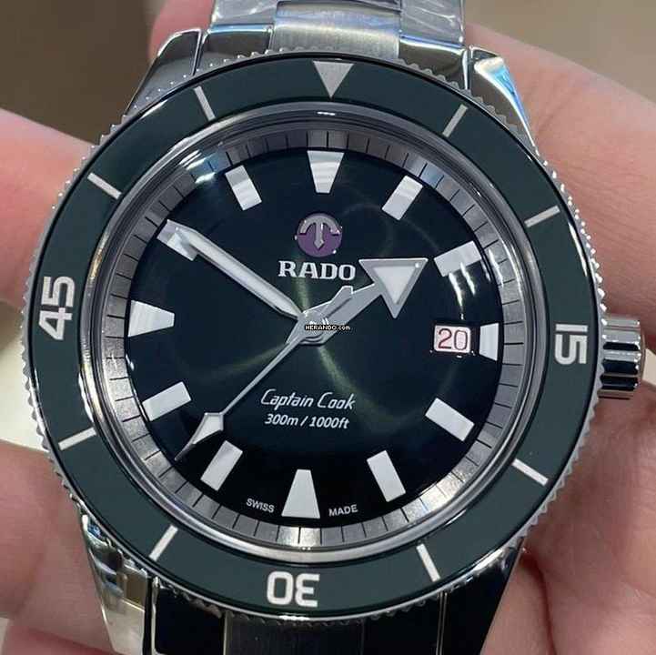 Rado HyperChrome Captain Cook Reloj Automático con esfera verde Rado Captain NUEVO SET COMPLETO