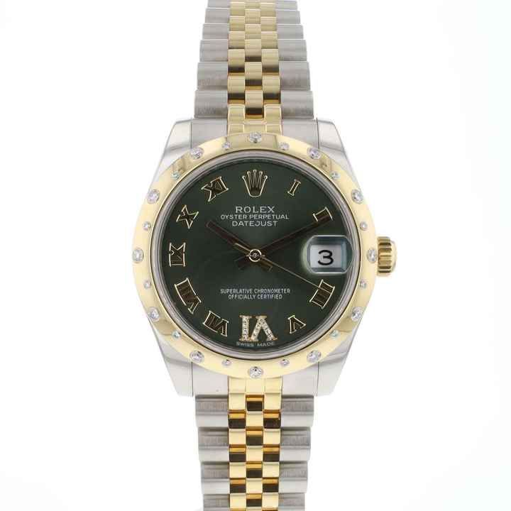 Rolex Datejust 31 Or/Acier Diamants Cadran Vert Romain