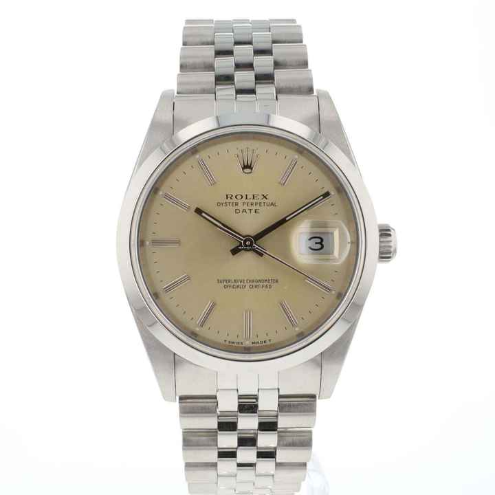 Rolex Oyster Perpetual Date 34 esfera plateada