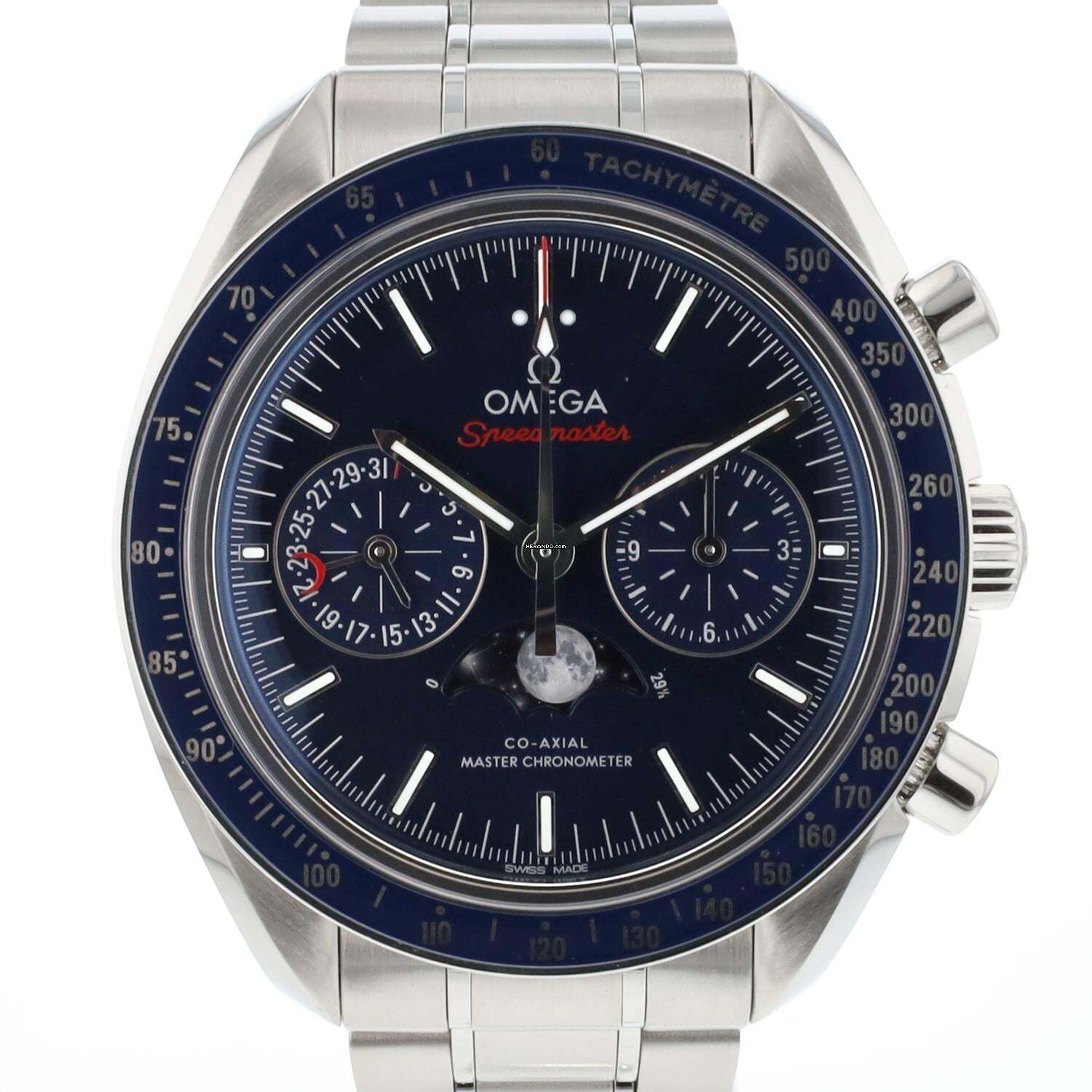 Omega Speedmaster Moonphase Co-Axial Phase de lune, cadran bleu
