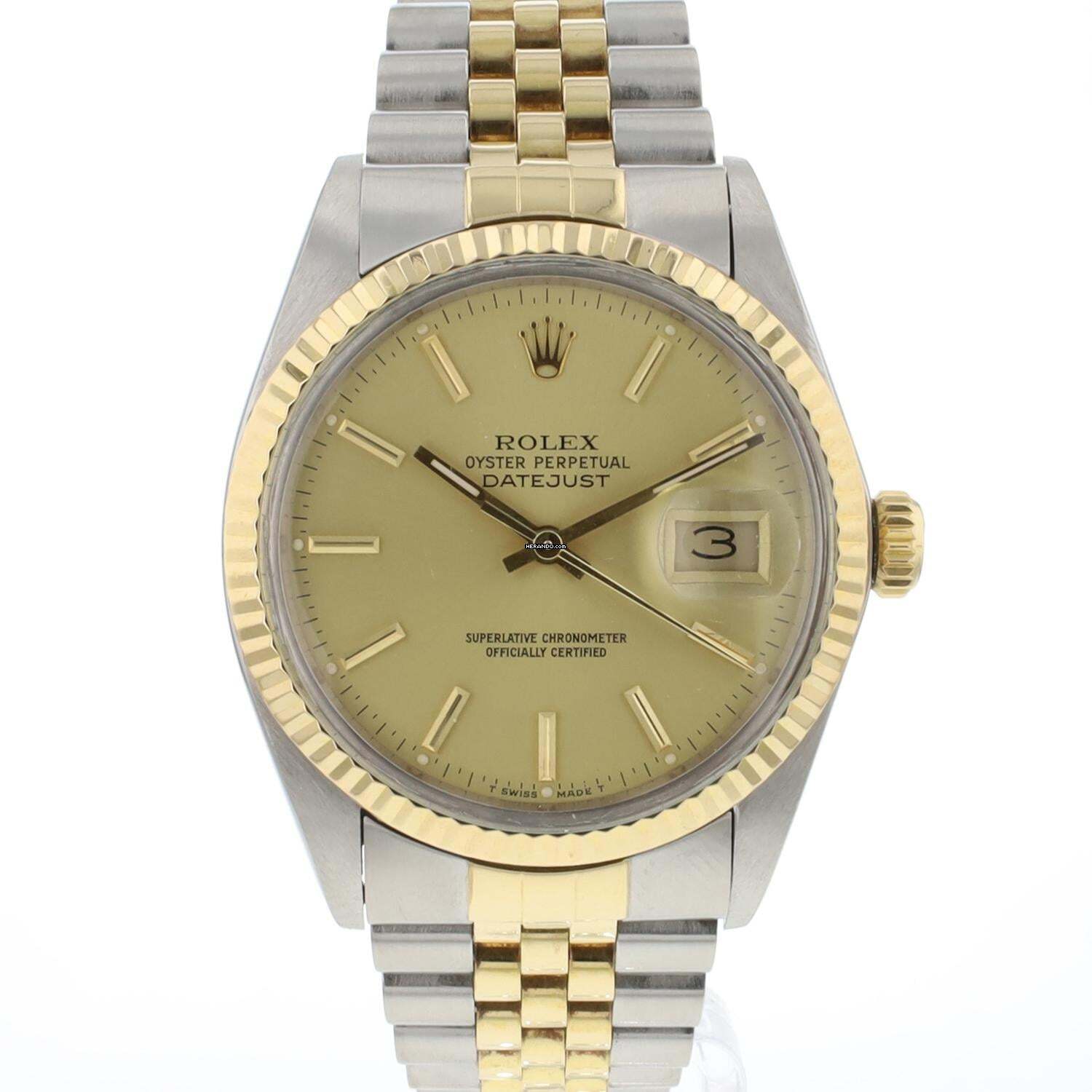 Rolex Datejust 36 Jubilee Gold/Stahl Champagner Zifferblatt