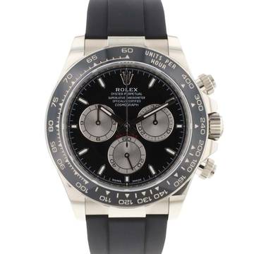  Rolex Daytona Black Ceramic White Gold Oysterflex 126519LN NEW 