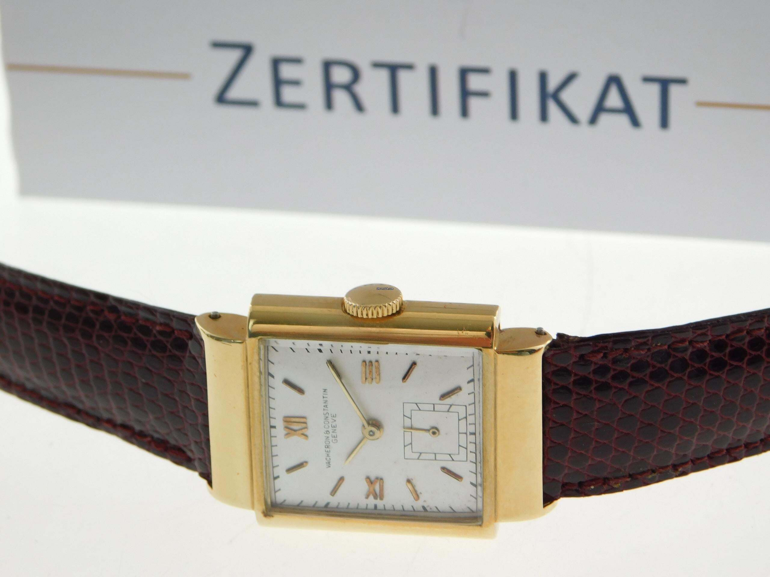 Thumbnail von Vacheron Constantin Tank Vintage Tank 18 Karat Gelbgold RARE Kaliber V 458 Handaufzug 25 x 35 mm unpolished original condition Rare C 458