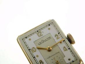 Thumbnail von Jaeger-LeCoultre Classic Le Coultre Tank - Rare Vintage 14K Gelbgold Kaliber 438/4 C W frühe Le Coultre Herrenuhr massiv Gelbgold