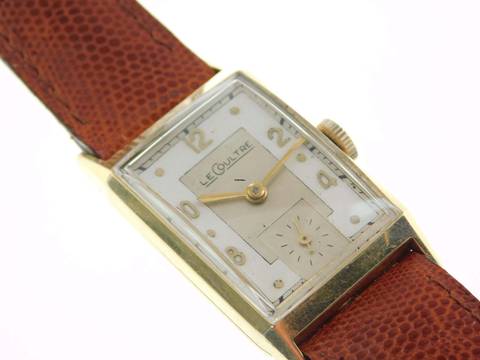 Jaeger-LeCoultre Classic Le Coultre Tank - vzácný vintage 14K žluté zlato Kalibr 438/4 C W raná Le Coultre pánské hodinky z masivního žlutého zlata