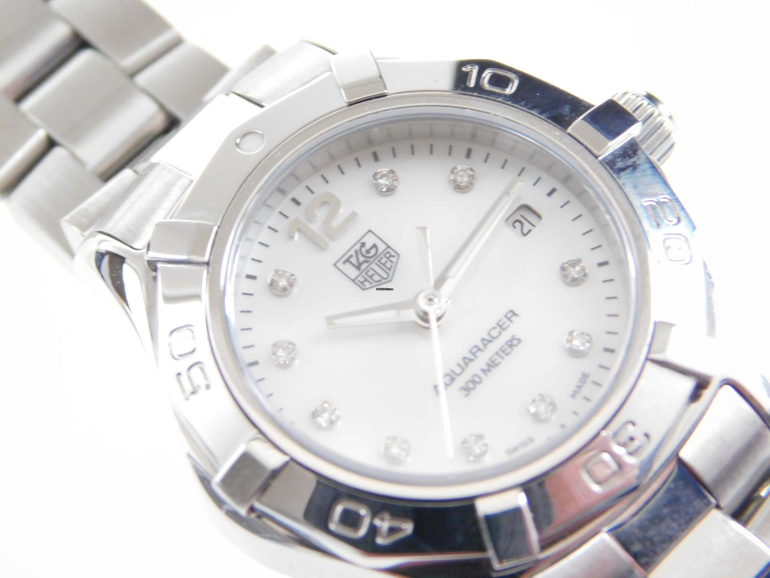 Thumbnail von TAG Heuer Aquaracer Lady Perlmutt Brillantblatt im Best Zustand mit frischem Tag Heuer Service 29mm Lady im Top Zustand volles Band
