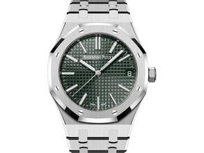 Thumbnail von Audemars Piguet Royal Oak с зеленым циферблатом, как новый, полный комплект, 2025
