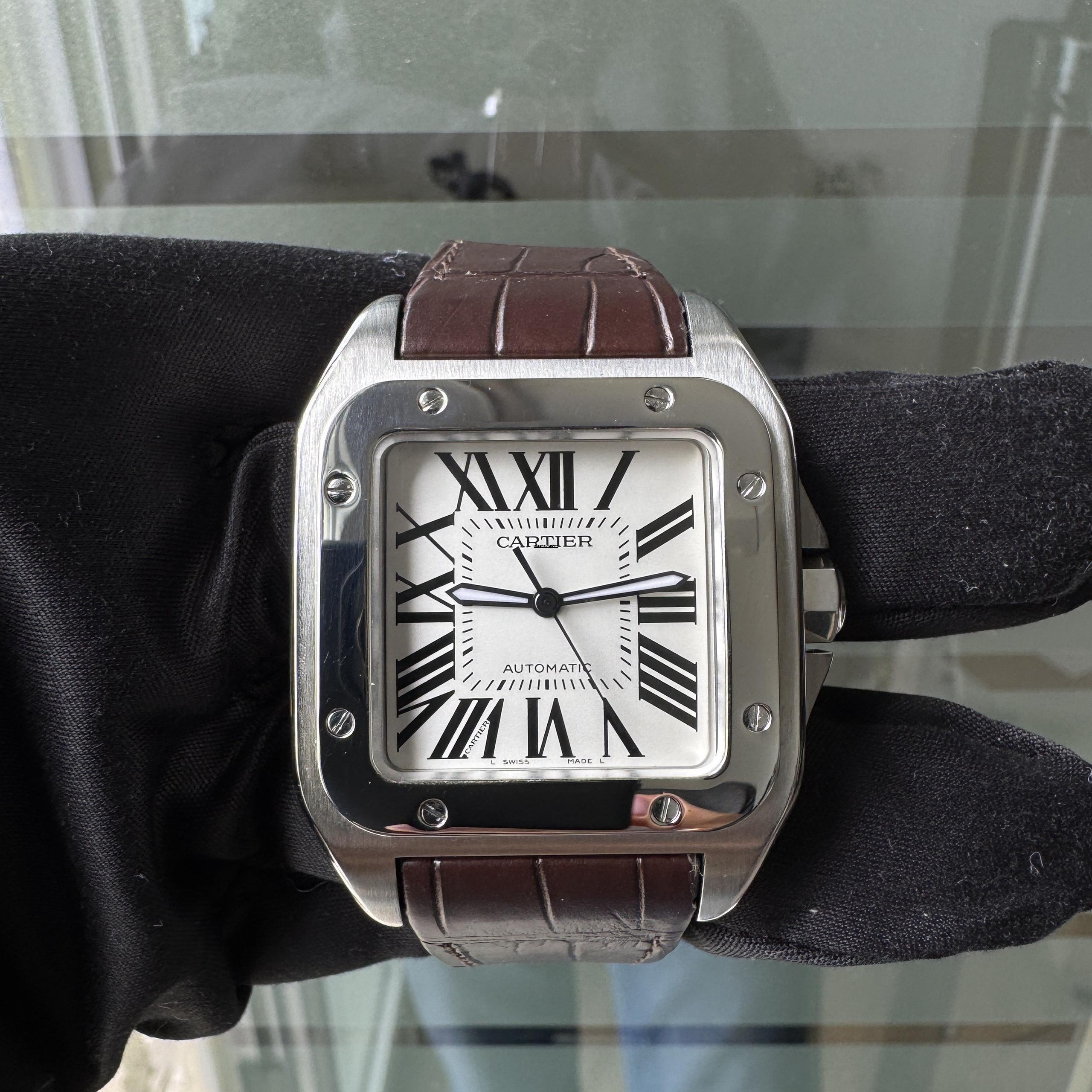 Thumbnail von Cartier Santos 100 XL Anniversary white dial Full Set TOP Condition Full Set TOP Condition