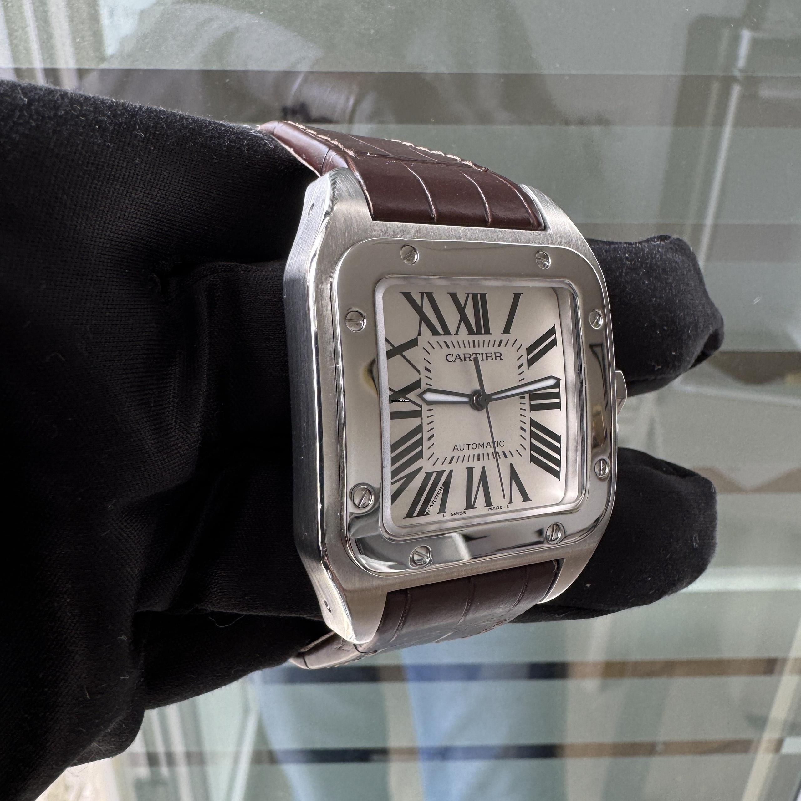 Thumbnail von Cartier Santos 100 XL Anniversary white dial Full Set TOP Condition Full Set TOP Condition