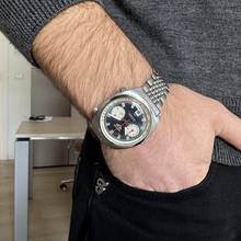 Thumbnail von Heuer Carrera 1153 chronograph Soleil blue dial caliber 12 manual 1971