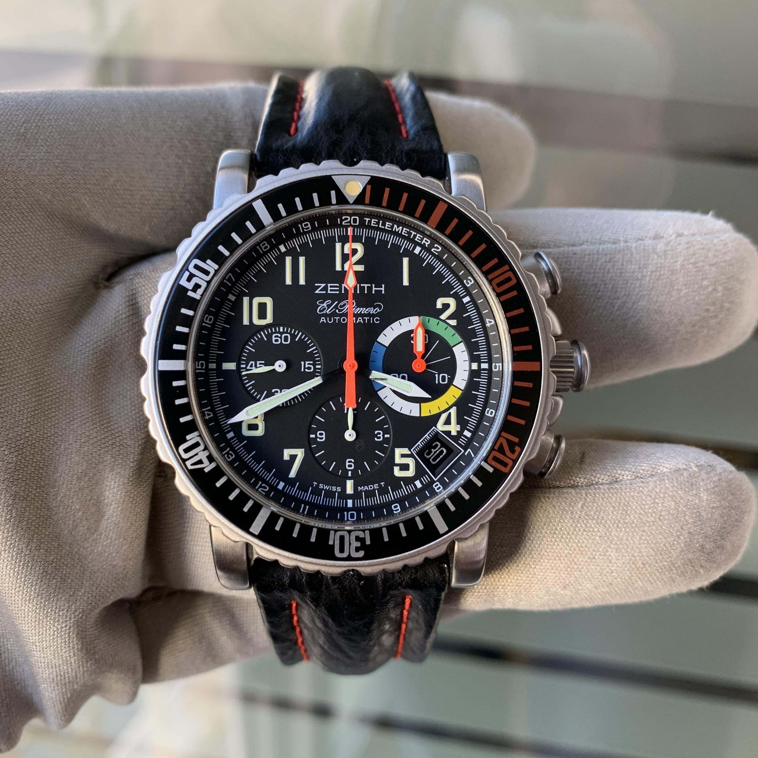 Thumbnail von Zenith El Primero Rainbow 01.0480.405 Flyback della Forza Aerea Francese Set Completo
