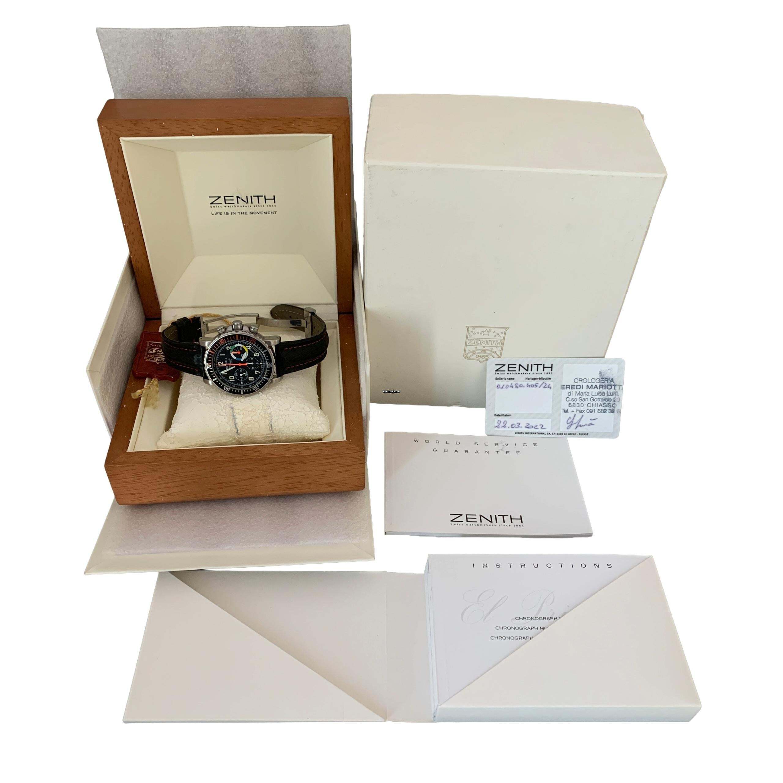 Thumbnail von Zenith El Primero Rainbow 01.0480.405 Flyback della Forza Aerea Francese Set Completo