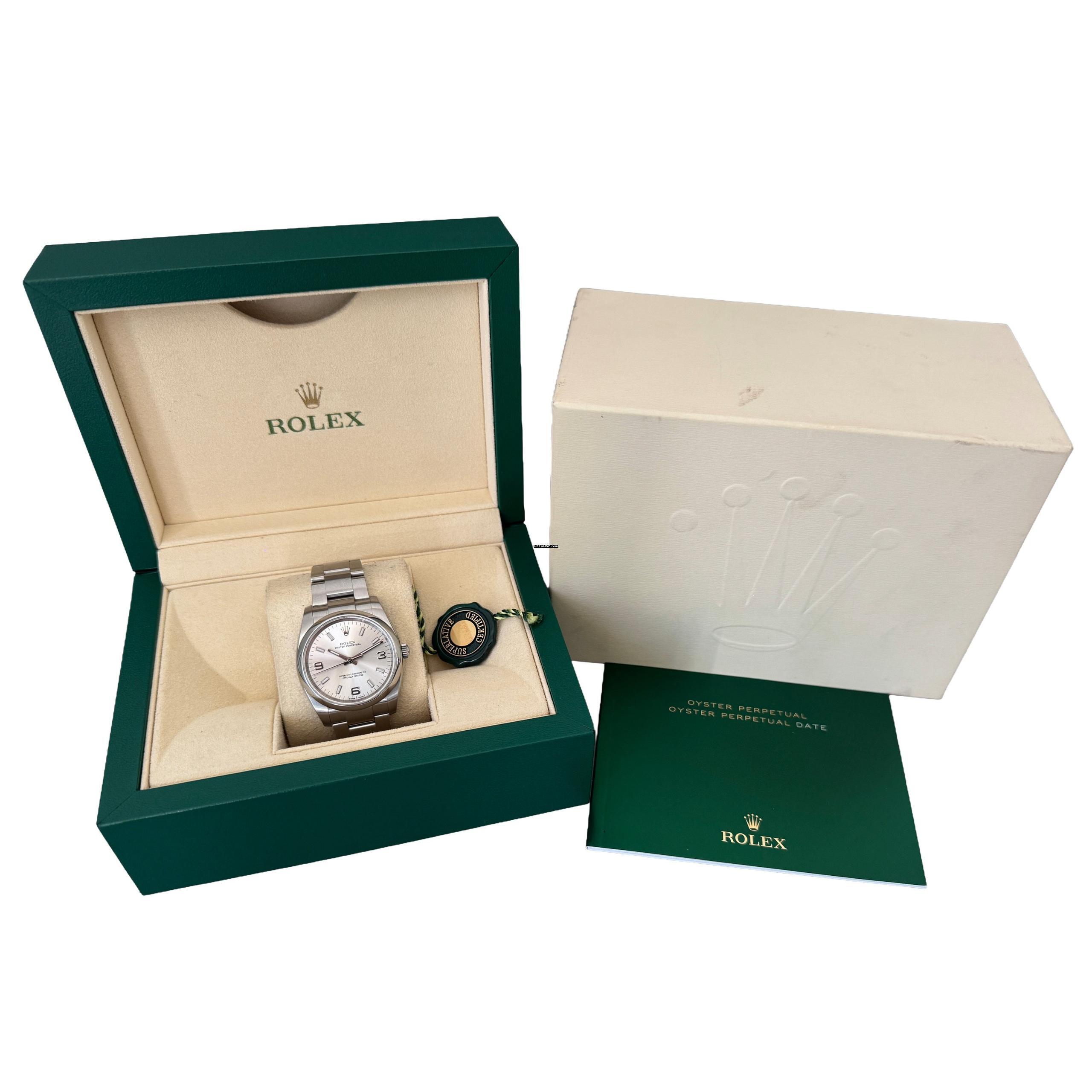 Thumbnail von Rolex Air King 114200 Oyster Perpetual 34MM Soleil Silver SuperLuminova Zifferblatt