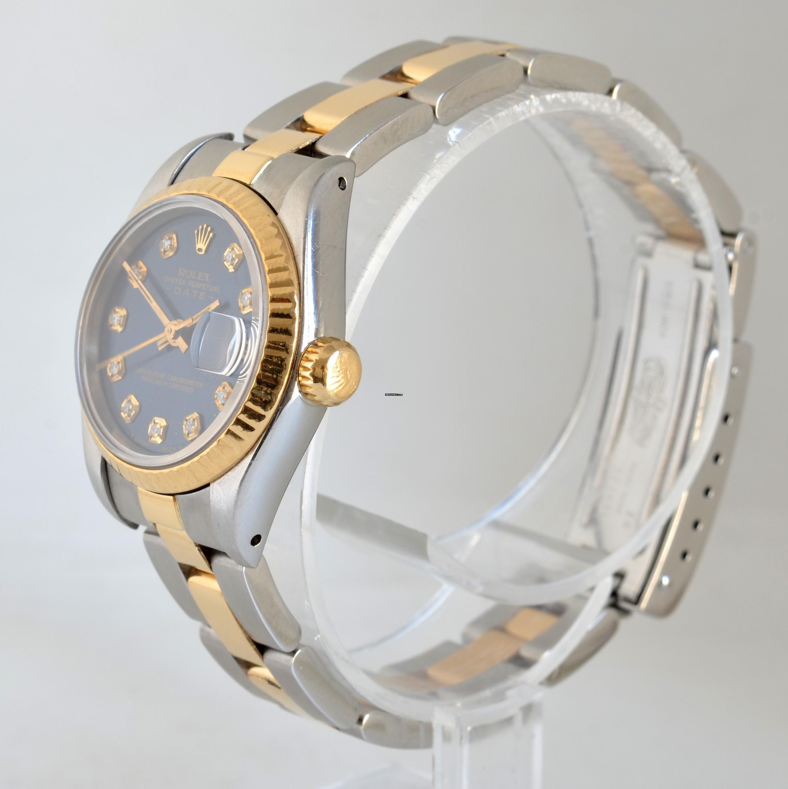 Thumbnail von Rolex Lady-Datejust 69173 Ladies 26MM Soleil blue diamond’s indexes dial Full Set