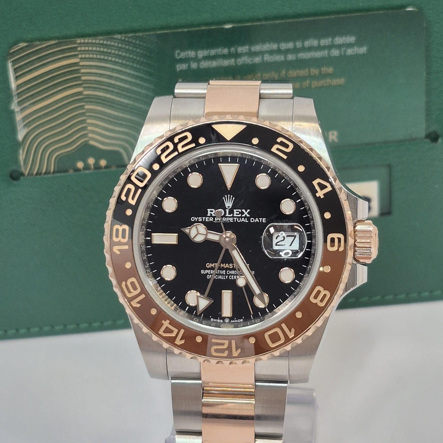 Thumbnail von Rolex GMT-Master II Rootbeer or rose gold & acier 40mm automatique complet