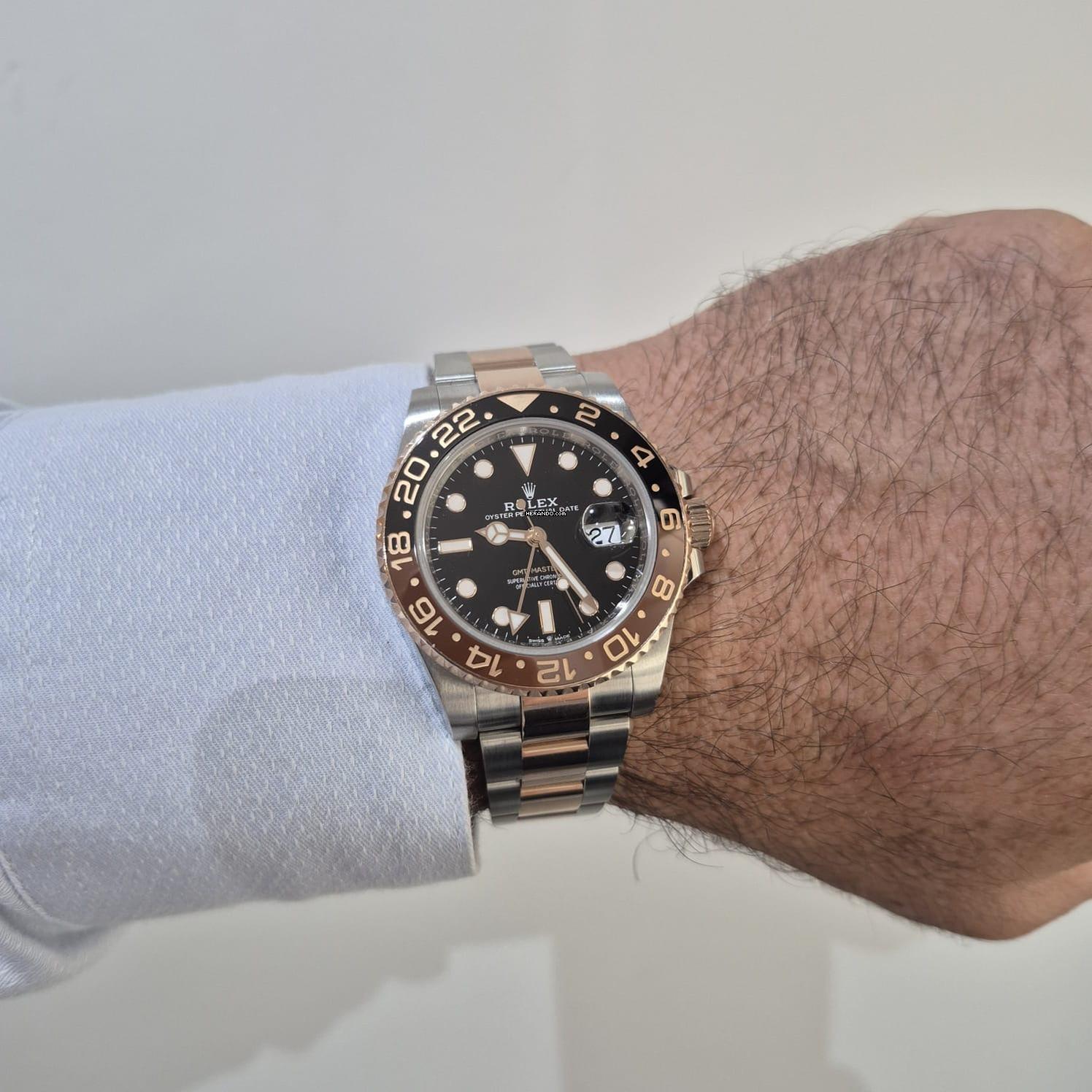 Thumbnail von Rolex GMT-Master II Rootbeer or rose gold & acier 40mm automatique complet