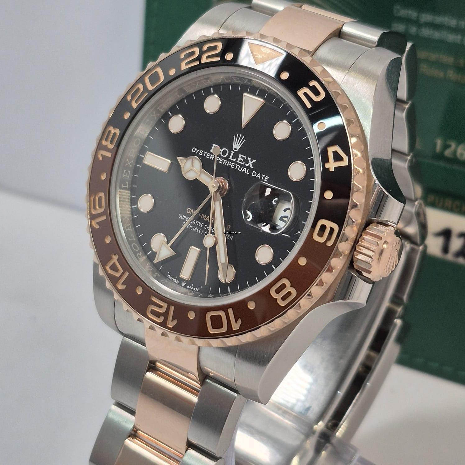 Thumbnail von Rolex GMT-Master II Rootbeer or rose gold & acier 40mm automatique complet