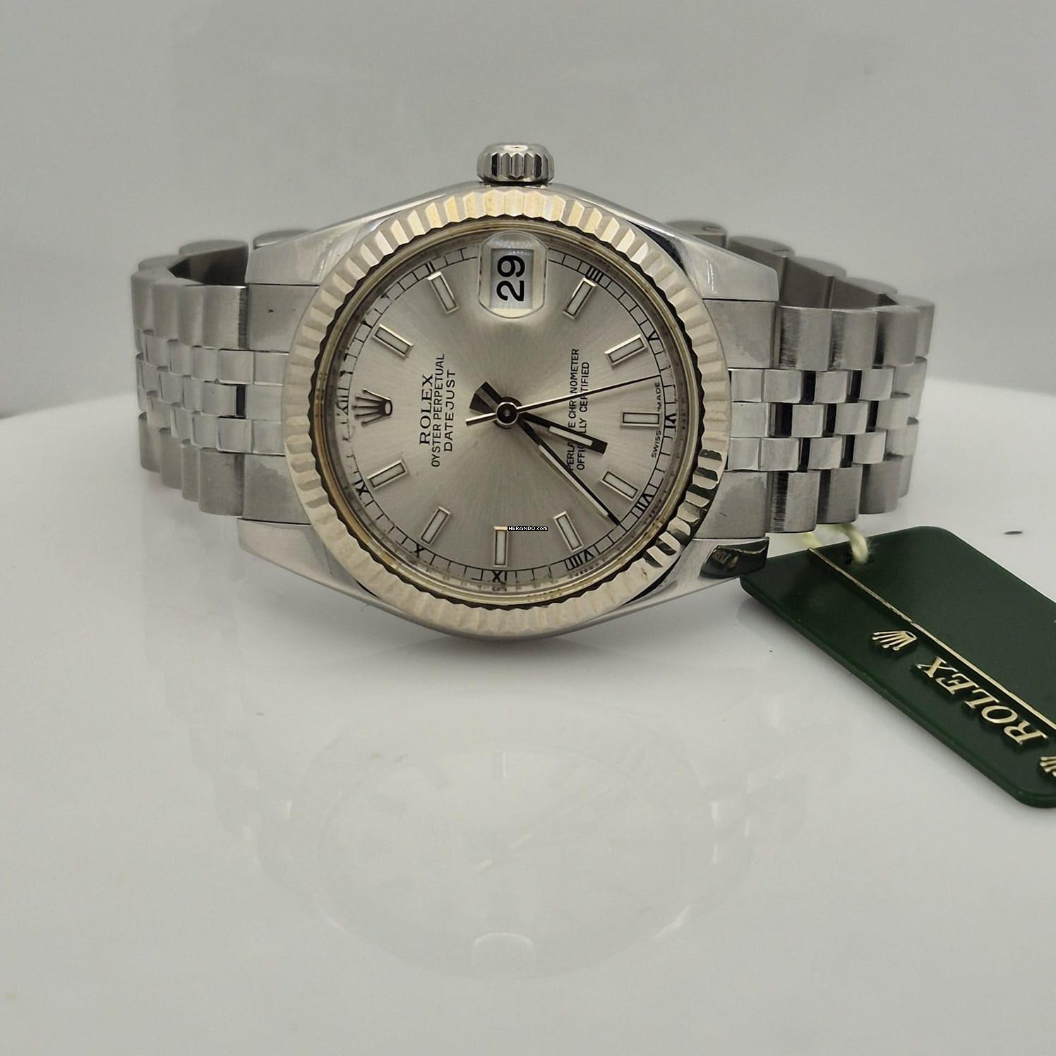 Thumbnail von Rolex Datejust 31 31mm Ouro Branco & Aço Jubilee Automático Completo