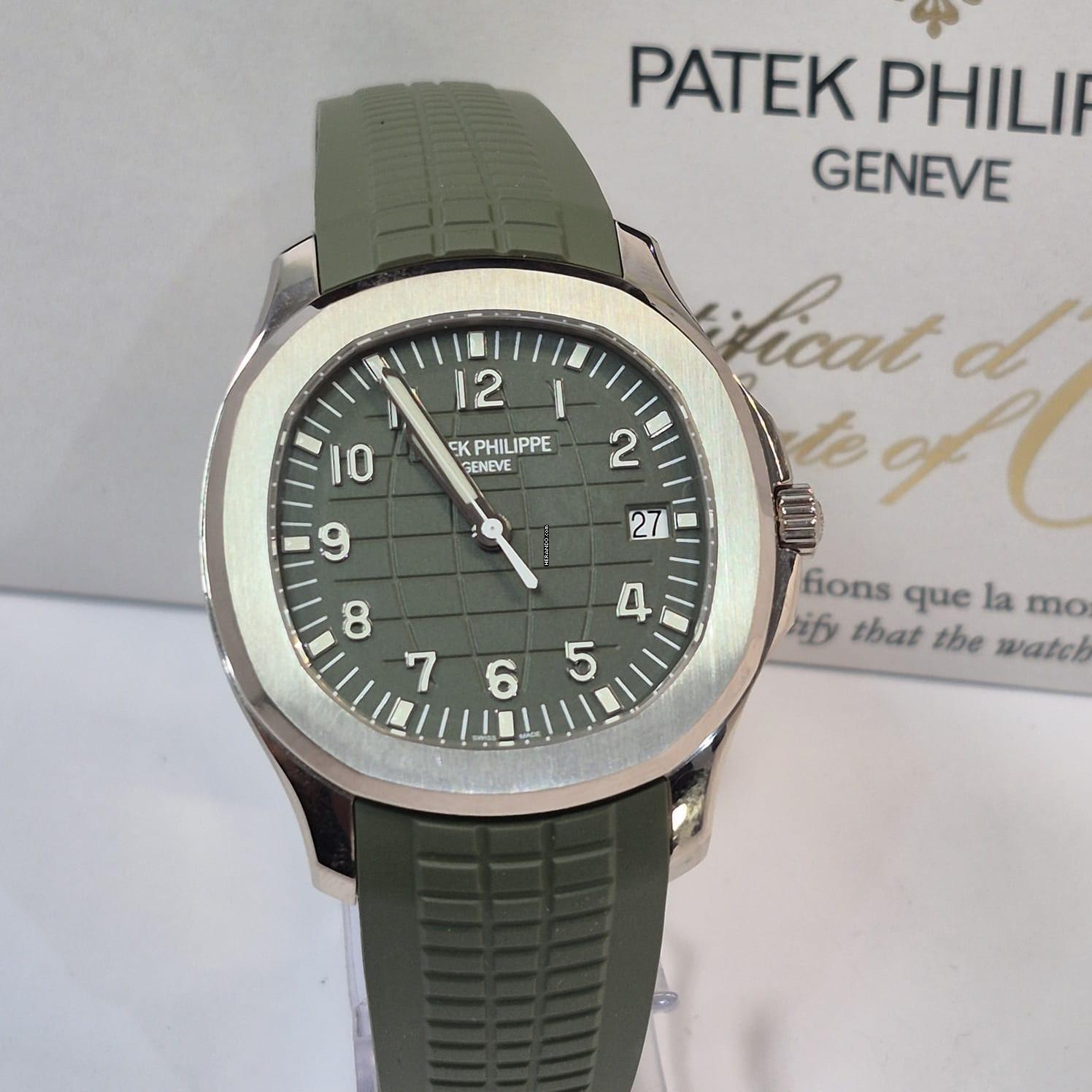 Thumbnail von Patek Philippe Aquanaut Ouro Branco Khaki Green 42mm Automatik Komplett
