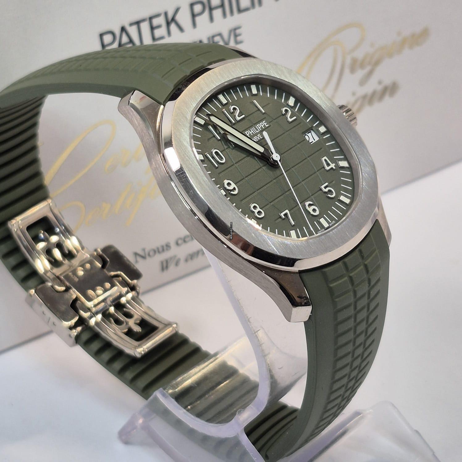 Thumbnail von Patek Philippe Aquanaut Ouro Branco Khaki Green 42mm Automatik Komplett