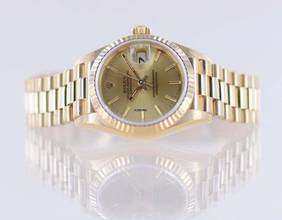 Thumbnail von Rolex Lady-Datejust 18K Gelbgold Champager dial 26mm Lady Presidentband Klassiker