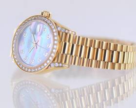 Thumbnail von Rolex Lady-Datejust 18K Gelbgold MOP Dial Diamond Factory 26mm Lady rar B+P