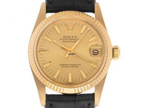 Thumbnail von Rolex Datejust 31 Medium Ref.6827 1978 Box&Beschreibung sehr gut Vintage Datejust Medium 18kt Gelbgold open 6/9