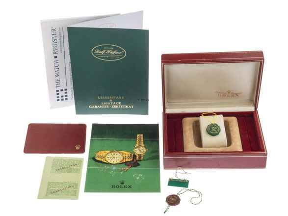  Rolex Datejust 31 Medium Ref.6827 1978 Box&Beschreibung sehr gut Vintage Datejust Medium 18kt Gelbgold open 6/9 