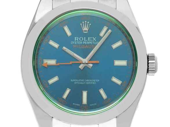  Rolex Milgauss Elektroblau Ref.116400GV 2016 Full Set wie Neu Vintage Milgauss Elektroblau 