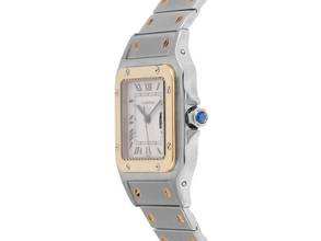 Thumbnail von Cartier Santos Galbée Lady PM kleines Modell Ref.0902 1994 Box&Beschreibung sehr gut Vintage Santos Galbee Lady PM kleines Modell