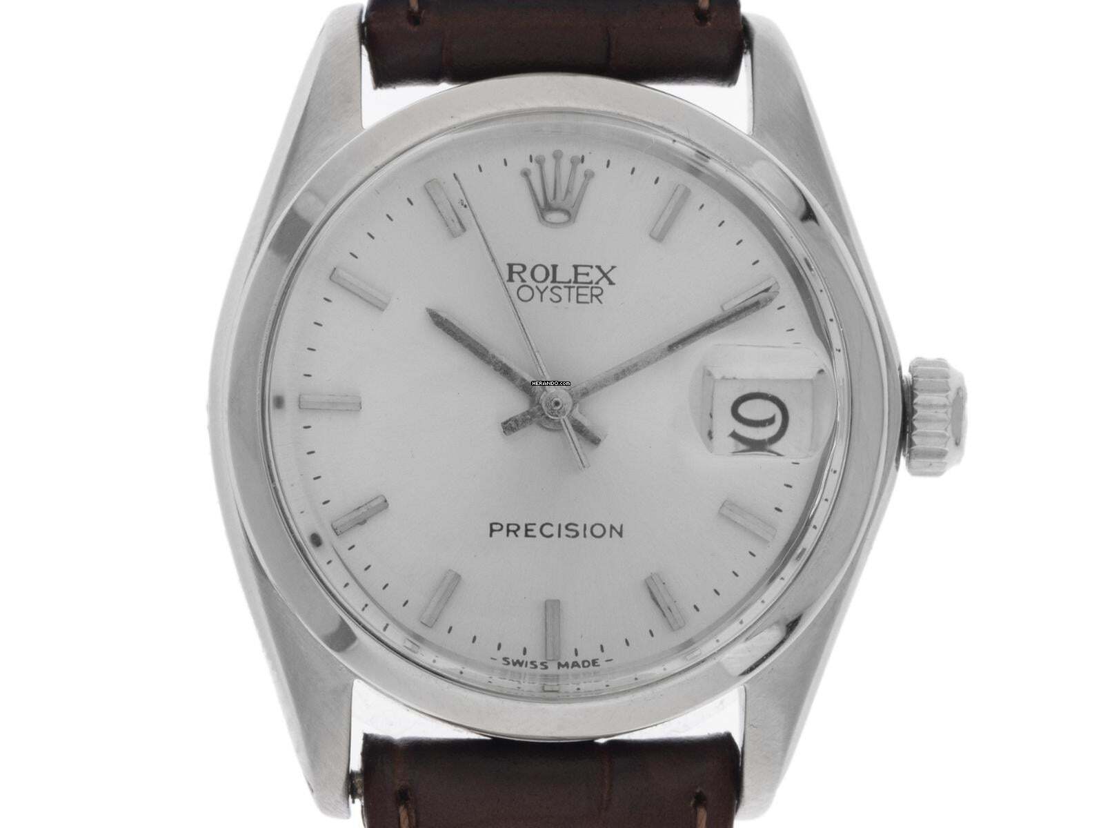  Rolex Oysterdate Precision open 6/9 Ref.6466 1973 original Box sehr gut Vintage Oysterdate Precision Medium open 6/9 