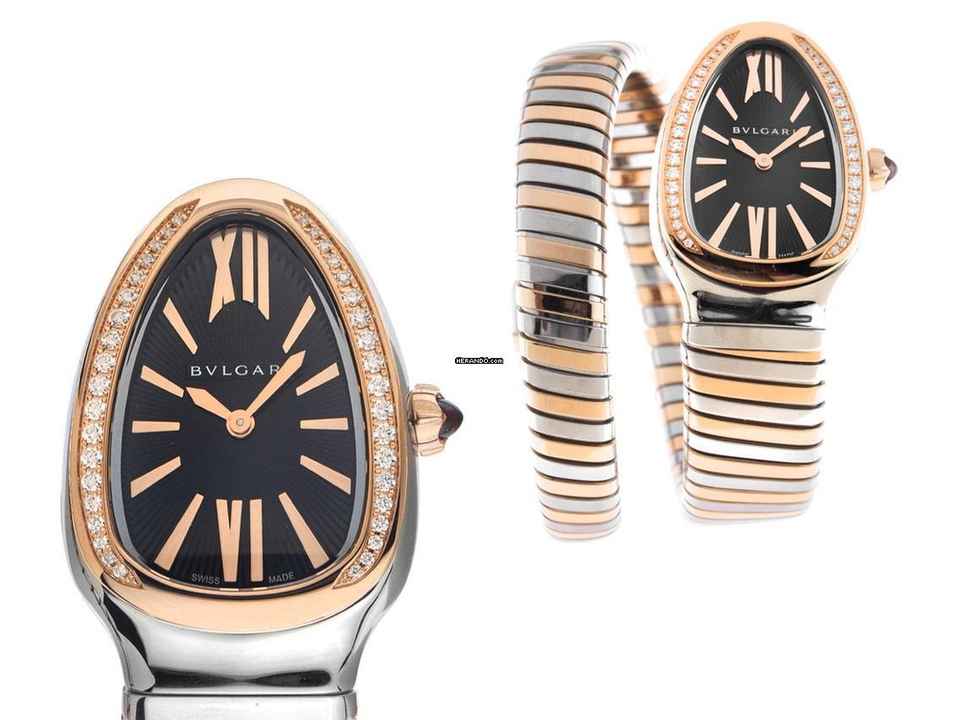 Bulgari Serpenti Tubogas Ref.102098 2025 Tam Set Kullanılmamış Serpenti Tubogas Çelik 18kt Pembe Altın Elmaslar