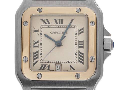 Cartier Santos Galbée GM büyük model Ref.187901 1988 Kutu & Açıklama çok iyi Vintage Santos Galbée GM büyük model
