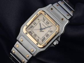 Thumbnail von Cartier Santos Galbée GM großes Modell Ref.187901 1988 Box&Beschreibung sehr gut Vintage Santos Galbee GM großes Modell