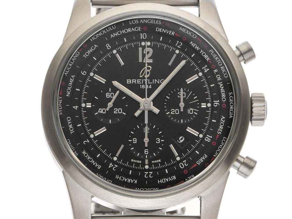 Breitling Transocean Unitime Pilot Black AB0510U6/BC26 2020 Set Completo come Nuovo Vintage Transocean Unitime Pilot
