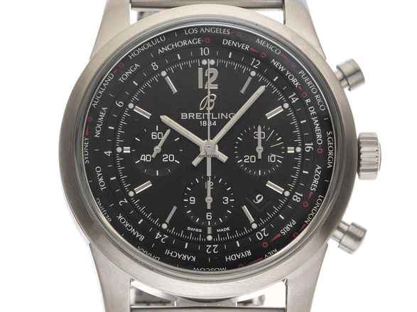 Breitling Transocean Unitime Pilot Siyah AB0510U6/BC26 2020 Tam Set neredeyse yeni Vintage Transocean Unitime Pilot