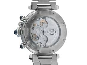 Thumbnail von Cartier Pasha Ref.2113 2006 Box&Beschreibung wie Neu Vintage Pasha Chronograph Glasboden