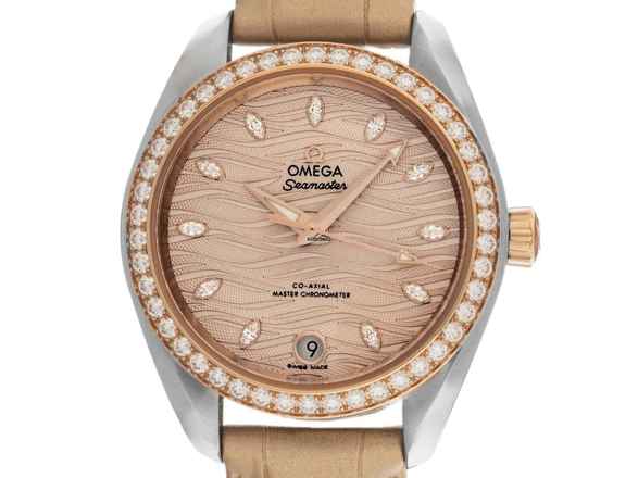 Omega Seamaster Aqua Terra 150M Ref.220.28.34.20.59.001 2026 Tam Set Kullanılmamış Seamaster Aqua Terra 150M Elmaslar Krokodilkayışlı Toka