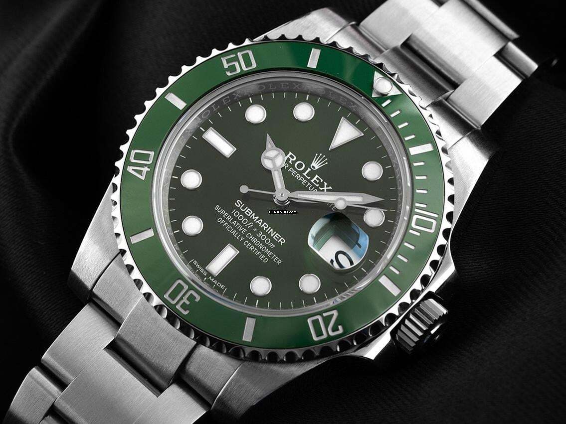  Rolex Submariner Date LV Hulk Ref.116610LV 2019 Full Set wie Neu Vintage Submariner Date LV Hulk Green Dial 